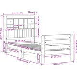 vidaXL Knjižna postelja brez vzmetnice bela 75x190 cm trdna borovina | Shoptok.si