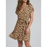 Sinsay Viskozna mini haljina s pojasom s leopard uzorkom | shoptok.hr