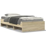 Maison Chic Posteljni okvir - Enojna postelja - Postelja za odrasle brez vzmetnice hrast 100x200 cm inženirski les-J7212, (21774170) | Shoptok.si
