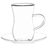 ARAMORO Šolja za čaj sa tacnom set 12/1 100ml staklo G-MC7610H-T12 | Eponuda.ba