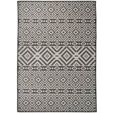 vidaXL zunanja preproga ploščato tkanje 120x170 cm črne črte Cene
