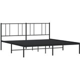  Metalni okvir krevet bez madraca s podnožjem crni 180x200 cm | shoptok.hr