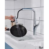 ELITE EDITION Moderna kuhinjska armatura nove generacije KF1013 | Izvlečna pipa futurističnega videza — Gunmetal siva | Shoptok.si