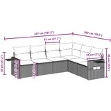  6-dijelni set vrtnih sofa od poliratana s jastucima smeđi | shoptok.hr