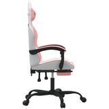  Gaming stol z oporo za noge belo in roza umetno usnje, (21377624) | Shoptok.si