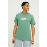 Quiksilver Bombažna kratka majica moški, zelena barva