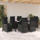 vidaXL 7-dijelni set vrtne blagovaonice crni poli ratan | shoptok.hr