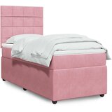 Box spring krevet s madracem ružičasti 100x200 cm baršunasti | shoptok.hr