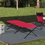 vidaXL zložljiva ležalna postelja z nosilno torbo Rdeča 600D Oxford tkanina | Shoptok.si