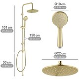 Wenko Tuš garnitura iz nerjavečega jekla v mat zlati barvi 101 cm Young Line – | Shoptok.si