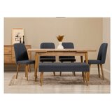Hanah home vina 03 1048 atlantic pine dark blue (produžni trpezarijski sto, stolice i konzola set (7 komada) Cene