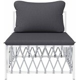  Srednja vrtna sofa od tkane tkanine s jastucima bijela | shoptok.hr