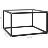 vidaXL Klubska mizica črna s kaljenim steklom 60x60x35 cm | Shoptok.si