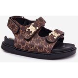 Boto Children's Sandals With Velcro And Golden Details Brown Cavina | ePonuda.com