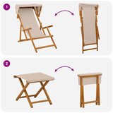  Ležaljka 4 pcs 3 Pozicija Čvrsto drvo eukaliptusa Bež - Bež 2x ležaljka + 2x podmetalo | shoptok.hr