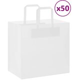  Papirnate vrećice 50 kom s ručkama bijele 26x17x25 cm | shoptok.hr