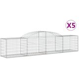  Lučne gabionske košare 5 kom 300x50x60/80 cm pocinčano željezo | shoptok.hr