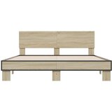  Okvir za krevet boja hrasta 160x200 cm konstruiran drvo i metal | shoptok.hr