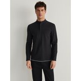 Reserved polo majica comfort fit z dolgimi rokavi - siva Cene