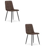 KARA stolica - tamnosmeđi baršun / crne noge x 2 | shoptok.hr