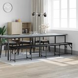  Blagovaonska klupa crna 248 x 32 x 45 cm čelik i umjetna koža | Eponuda.com