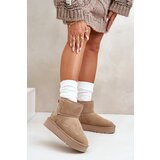 Boto Women's Suede Snow Boots on Platform Above Ankle Beige Rianaella | Shoptok.si