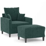  Fotelj s stolčkom za noge temno zelen 60 cm žamet | Shoptok.si