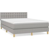 The Living Store Box spring postelja z vzmetnico svetlo siva 140x200 cm blago - Box Spring Postelja, (21520496) | Shoptok.si