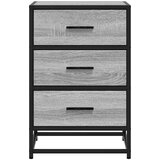 vidaXL Nočna omarica siva sonoma 40x34,5x60 cm inž. les in kovina | Shoptok.si