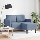 SOFA kotna sedežna garnitura z ležiščem L oblike, lan, modra | Shoptok.si