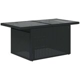  Vrtni stol sa staklenom pločom crni 100x55x73 cm od poliratana | shoptok.hr