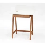 Bela pisalna miza s podnožjem iz jesenovega lesa Luka Oak, dolžina 65 cm