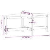  Stolić za kavu crni 118 x 63 x 45 cm od masivne borovine | shoptok.hr