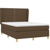  Box spring postelja z vzmetnico temno rjav 140x190 cm blago, (20724451) | Shoptok.si