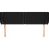  Vzglavje z ušesi črno 147x23x78/88 cm blago, (20738848) | Shoptok.si