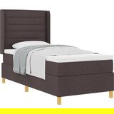 vidaXL Postelja s box springom in vzmetnico temno rjava 90x190 cm blago, (22050554) Cene