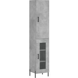 Maison Chic Visoka omara - Komoda - Predalnik betonsko siva 34,5x34x180 cm inženirski les, (21719411) | Shoptok.si