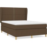 S oprugama i madracem tamnosmeđi 140 x 190 cm od tkanine | shoptok.hr