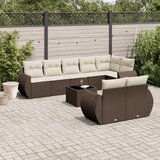  9-dijelni set vrtnih sofa s jastucima poliratan smeđi | shoptok.hr