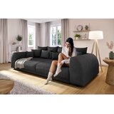 Ropez Črna raztegljiva sedežna garnitura iz rebrastega žameta 310 cm Vanessa – | Shoptok.si