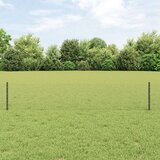 vidaXL Ograda Stupovi 11 kom U-Kanal Siva 40 cm Čelik, Heksagonalna Ograda Siva 0.4x50 m Čelik | shoptok.hr