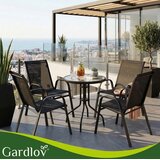 Gardlov set vrtnih stolica, 4 kom, metalni okvir, crne Slike
