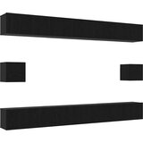 vidaXL Set TV komoda Zidne 8 pcs Crni hrast 100 x 30 x 30 cm | shoptok.hr