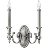 Elstead Lighting Elstead Yorktown Stenska svetilka za notranjo uporabo, 2 sveči, starinski nikelj, E14, (22099149) | Shoptok.si