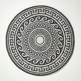 Enid Aztec črno-bela okrogla preproga za zunanje prostore, 180 cm, (20744747)