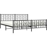  Kovinski posteljni okvir z vzglavjem in vznožjem črn 200x200 cm, (20952872) | Shoptok.si