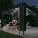  Sjenica s dva krova i LED svjetlosnim trakama 3 x 3 m antracit | shoptok.hr