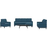  4-dijelni set sofa s jastucima plavi baršunasti | Eponuda.ba