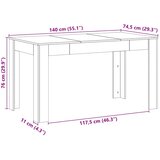  Stol za objedovanje Crni hrast 140 x 74,5 x 76 cm | shoptok.hr