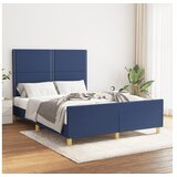 vidaXL Posteljni okvir z vzglavjem moder 140x190 cm blago Cene